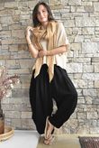 Tasha Cushion Cotton Sia Barrel Pant Black